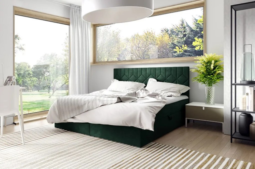 Тапицирано легло Box 5-Prasino-200 x 200