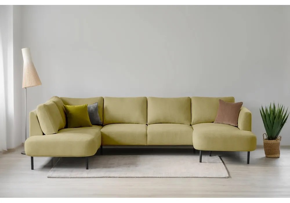 Ъглов диван в цвят горчица (ляв ъгъл/"U" форма) Hero – Scandic