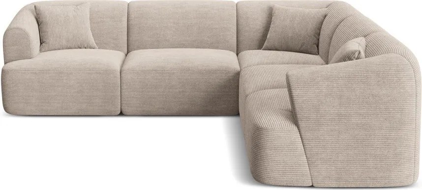 Светлокафяв ъглов диван от рипсено кадифе Campi – Cosmopolitan Design