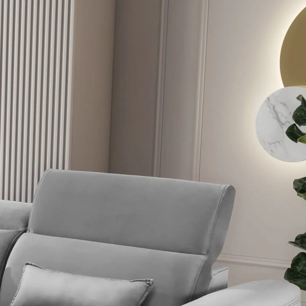 Сив кадифен разтегателен ъглов диван с място за съхранение (ляв ъгъл) Foble – ELTAP