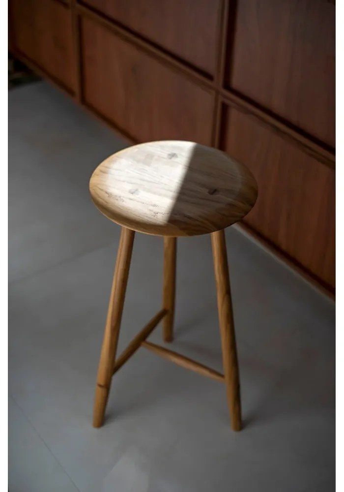 Бар стол от масивен дъб в естествен цвят (височина на седалката 75 cm) Blanc – Gazzda