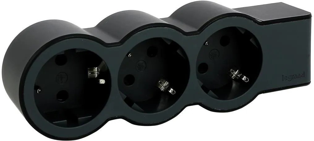 Legrand Разклонител ЧЕРЕН 3x2P+E без кабел Standard NEW  - 694574