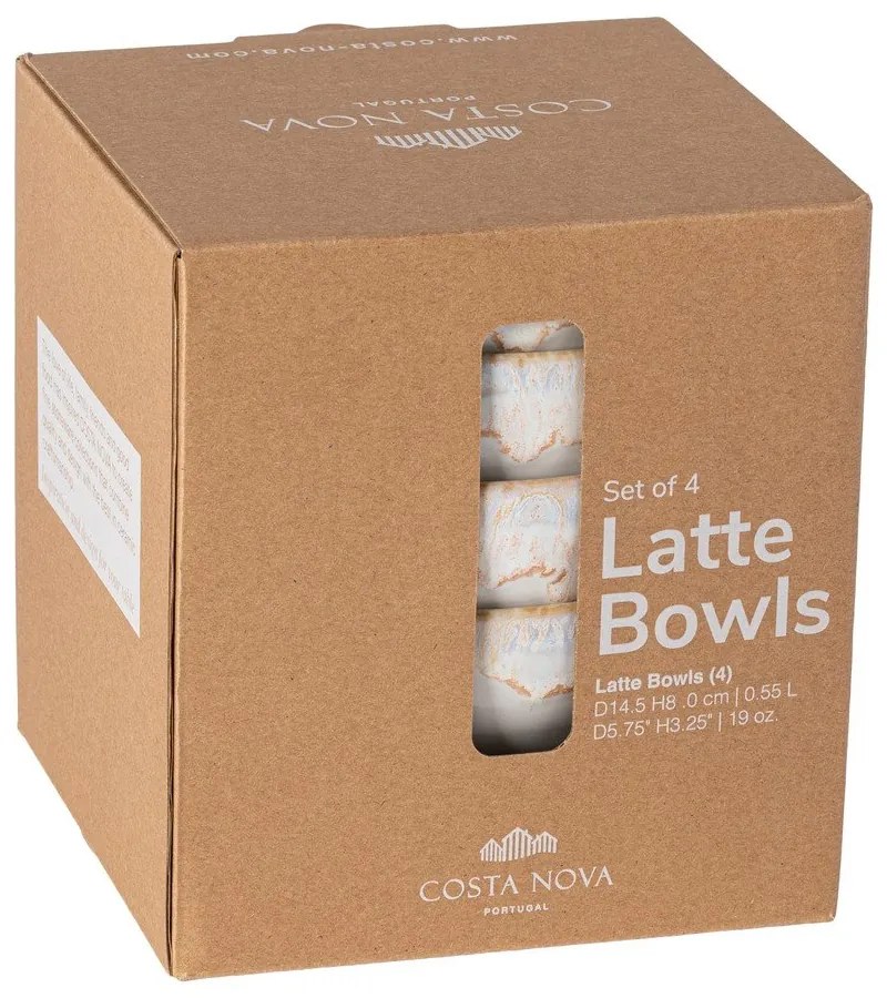 Бели керамични купички в комплект от 4 части ø 15 cm Latte - Costa Nova