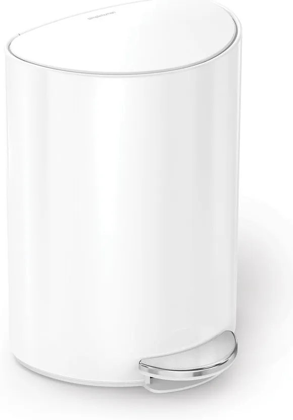 Бяло метално кошче за боклук с педал 6 l – simplehuman