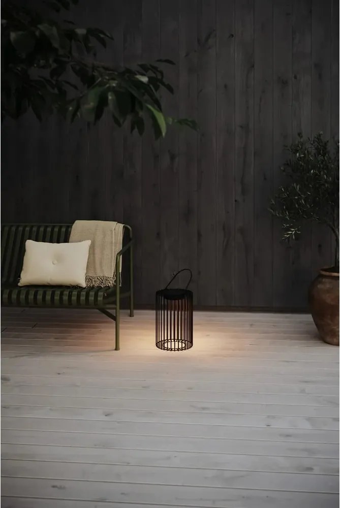 Черен екстериорен LED фенер със соларен панел с USB (височина 54 cm) Cavia – Markslöjd