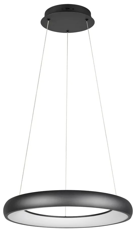 Матово черно LED затъмняващо се висящо осветително тяло с метален абажур ø 62 cm Cardona – Trio