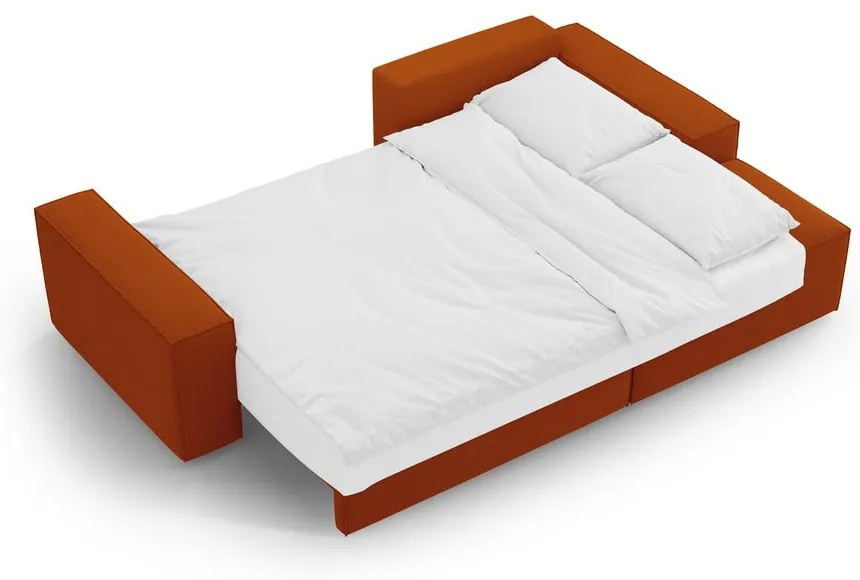 Сгъваем ъглов диван в тухлен цвят (десен ъгъл) Jodie – Micadoni Home