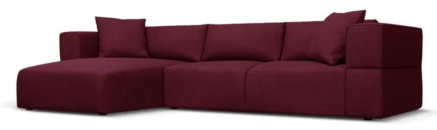 Ъглов диван в цвят бордо, ляв ъгъл Esther – Milo Casa