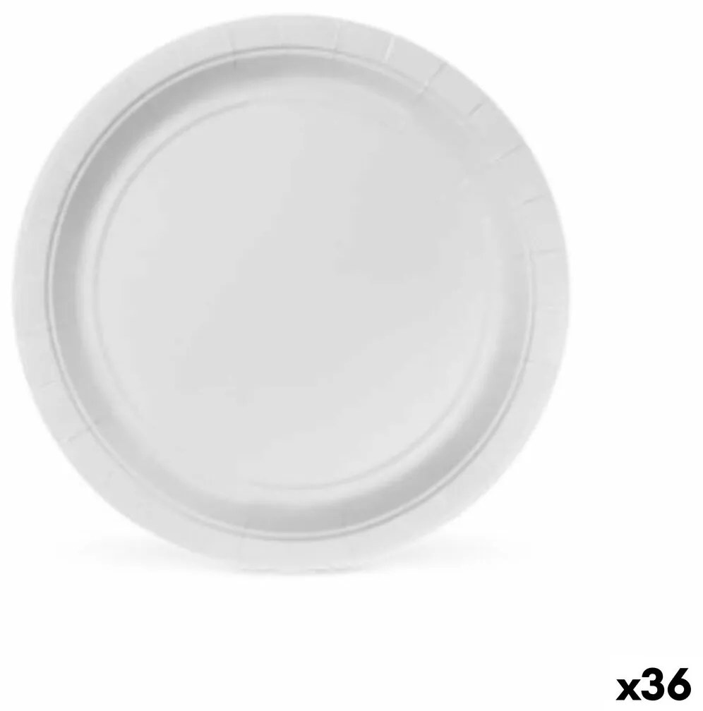 Комплект чинии Algon 20 cm За Еднократна Употреба Бял Картон (36 броя)