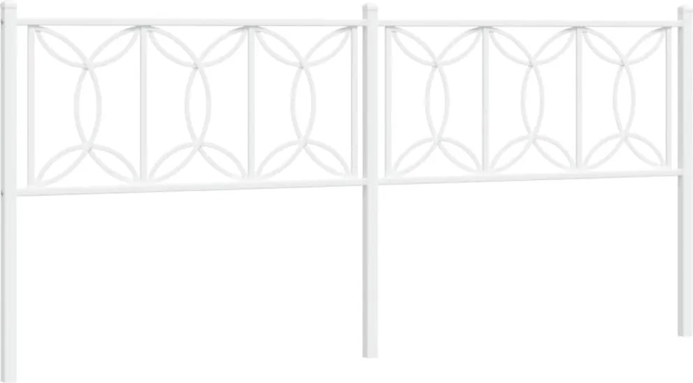 376215 vidaXL Метална резервна табла за легло, бяла, 200 см