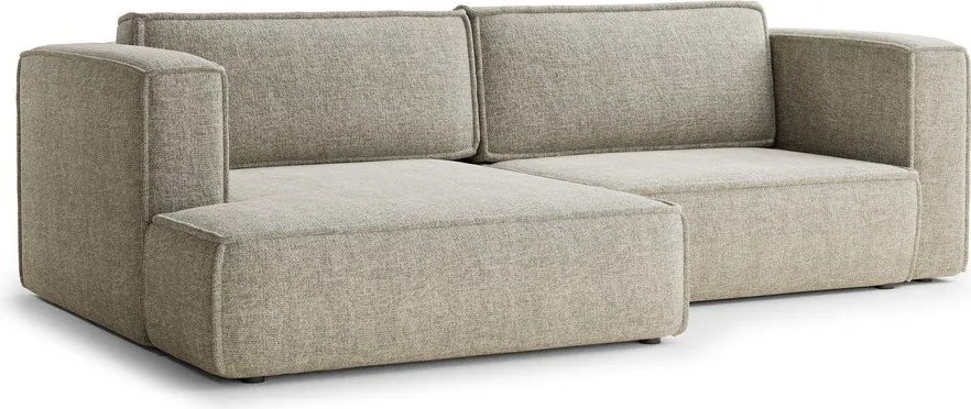 Бежов шенилов сгъваем/с място за съхранение ъглов диван (ляв ъгъл) Velto – Maison de Rêve