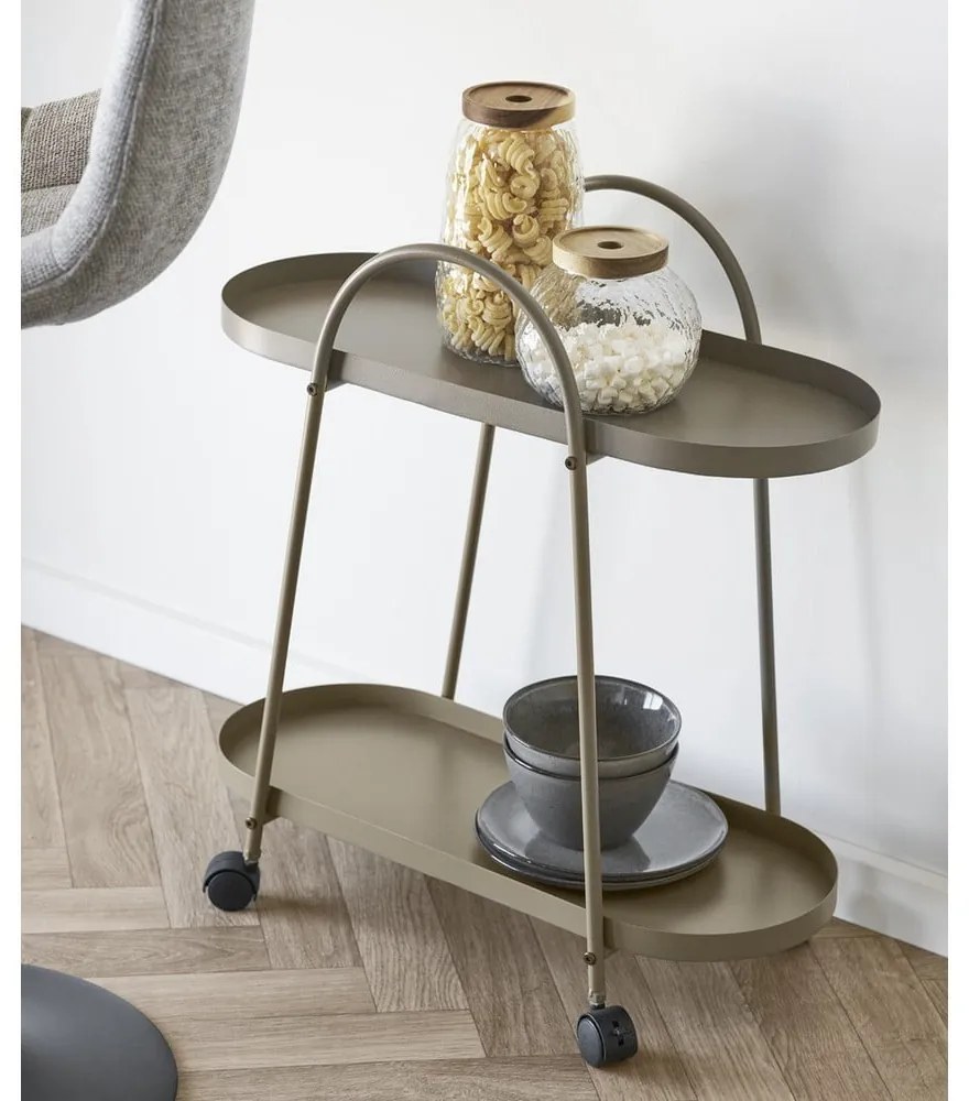 Метална маса за сервиране на колелца 27,5x60 cm Empoli – House Nordic