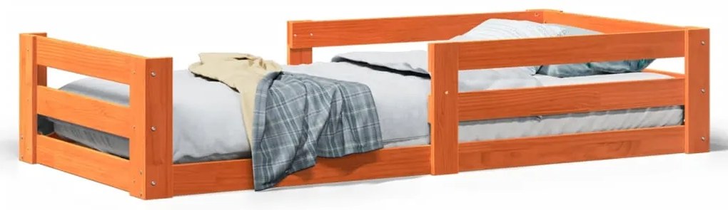 855689 vidaXL Рамка за легло без матрак, восъчнокафяв, 70x140 см, бор масив