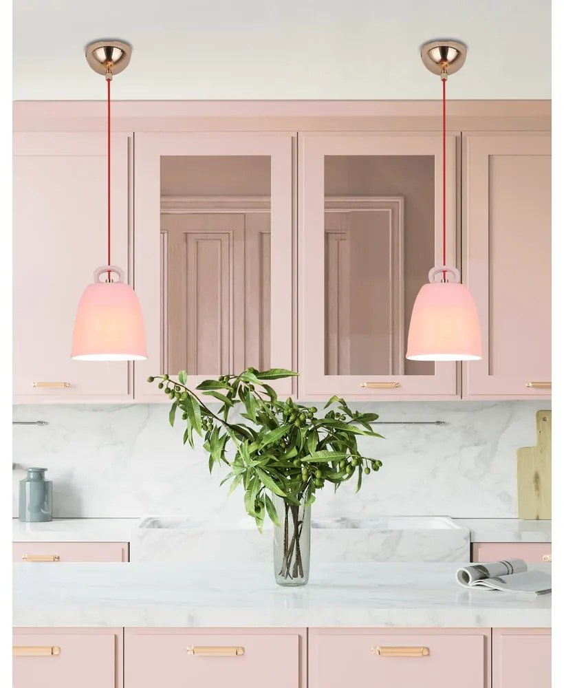 Розов детски полилей с керамичен абажур Sewilla – Candellux Lighting