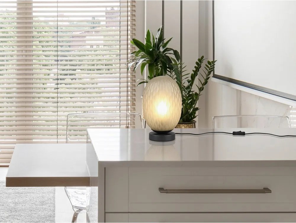 Зелена настолна лампа със стъклен абажур (височина 28,5 cm) Facette – Trio