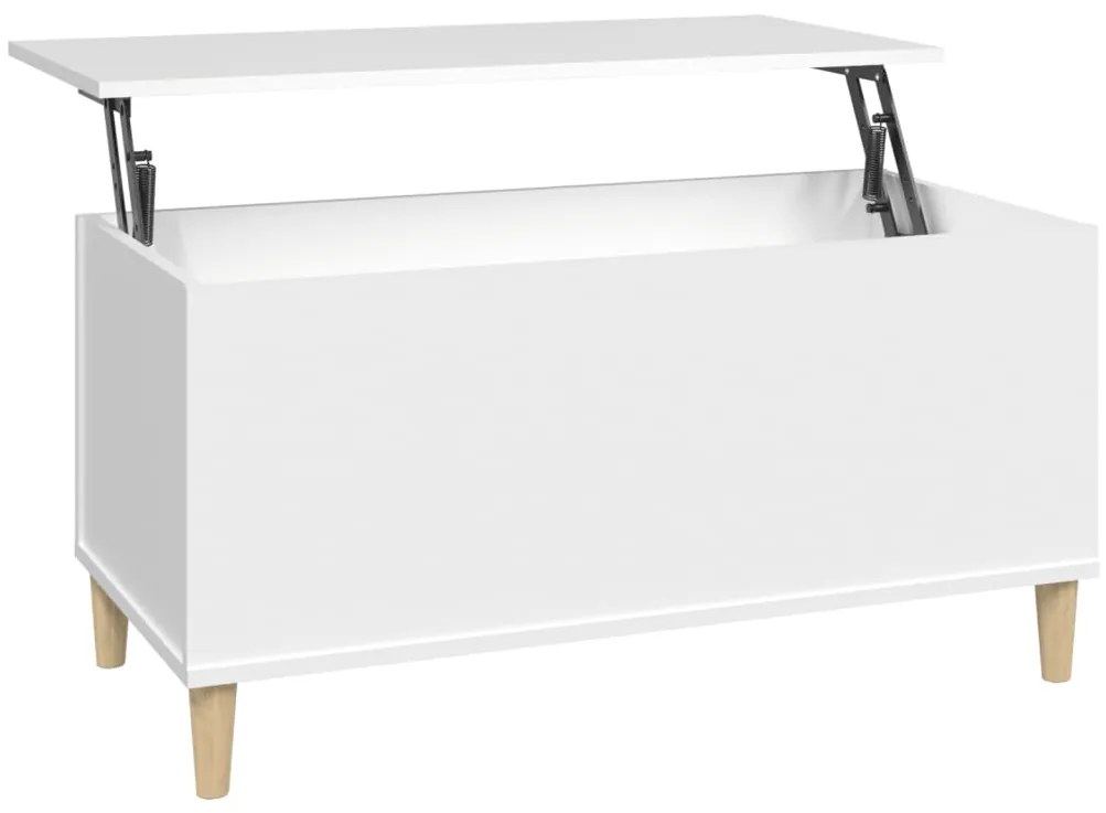 819580 vidaXL Кафе маса, бяла, 90x44,5x45 см, инженерно дърво