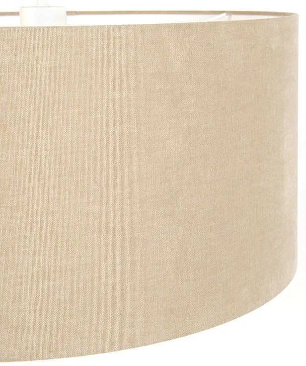 Ръстичен висящ аплик бял с светлокафяв абажур 50 см - Combi