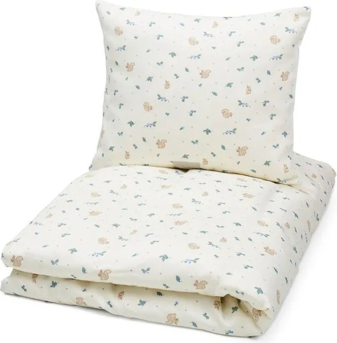 Кремаво детско спално бельо за детско креватче от органичен памук 100x140 cm Blueberries – Cam Cam Copenhagen