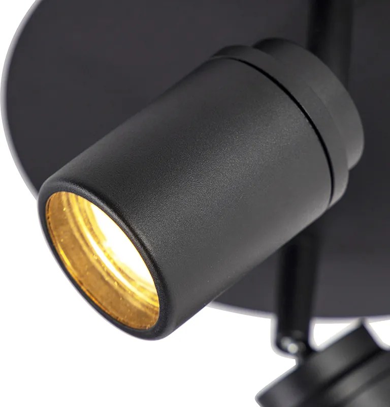 Интелигентен модерен прожектор черен вкл. GU10 2-светлини IP44 - Ducha