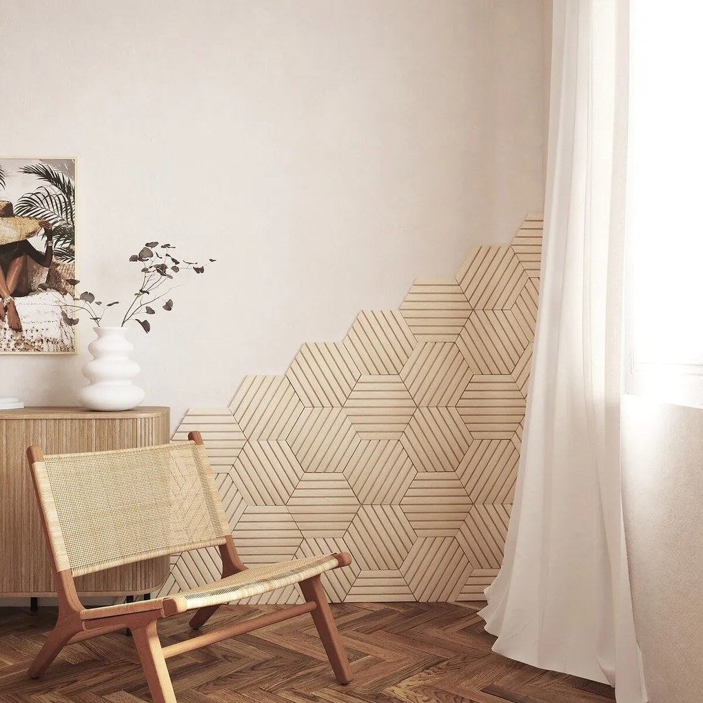 Комплект декоративен панел atmosphera Colva, MDF, 30x26 cm, 3 бр - Бежов