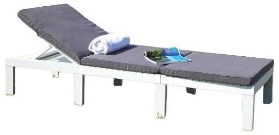 Модулен PVC шезлонг Ipae-progarden HAI12CBI, Бял, 65 x195 x78 см