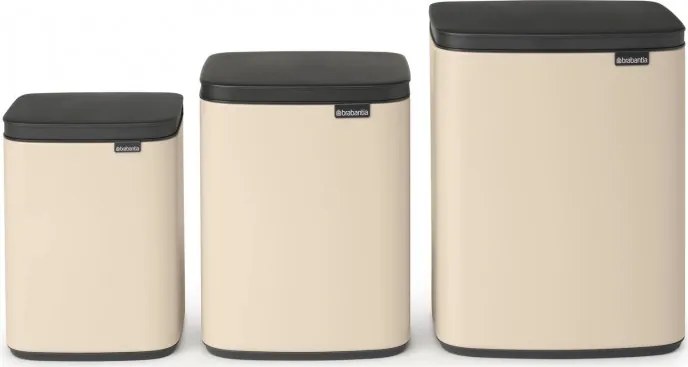 Кош за боклук Brabantia Bo Small 1008865, 4 л, Плавно и безшумно отваряне, Противоплъзгаща основа, Бежов