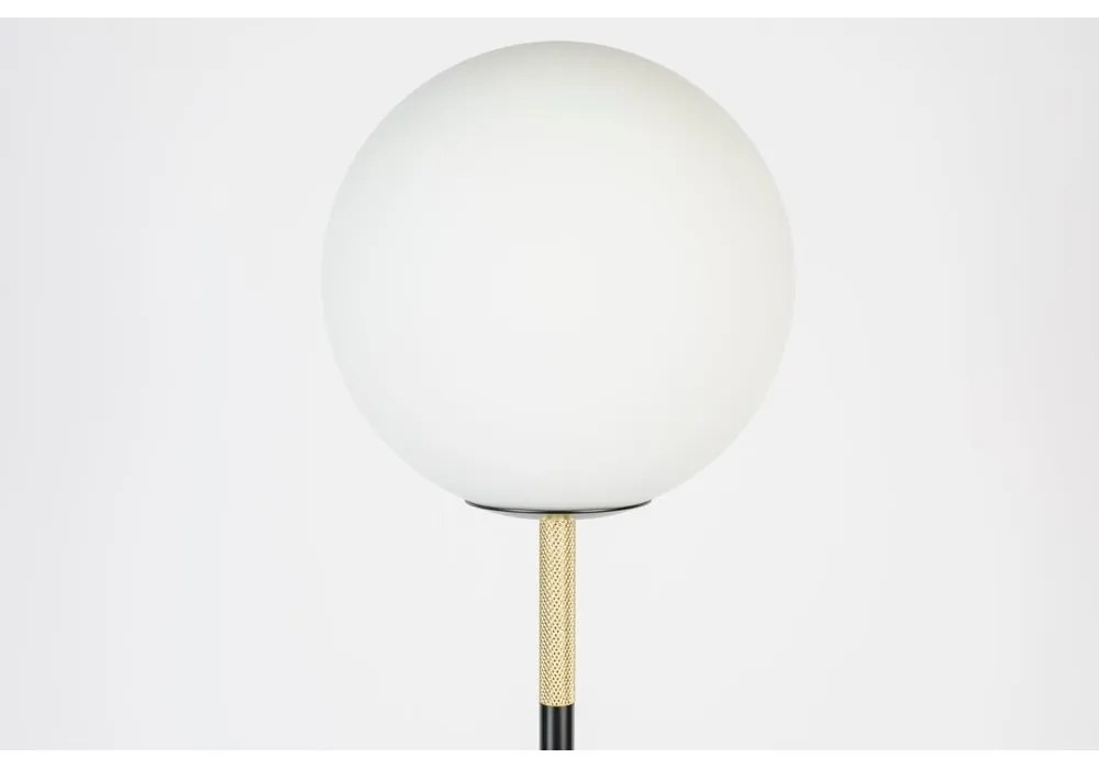 Черно-бялa подова лампа със стъклен абажур (височина 145 cm) Orion – Zuiver