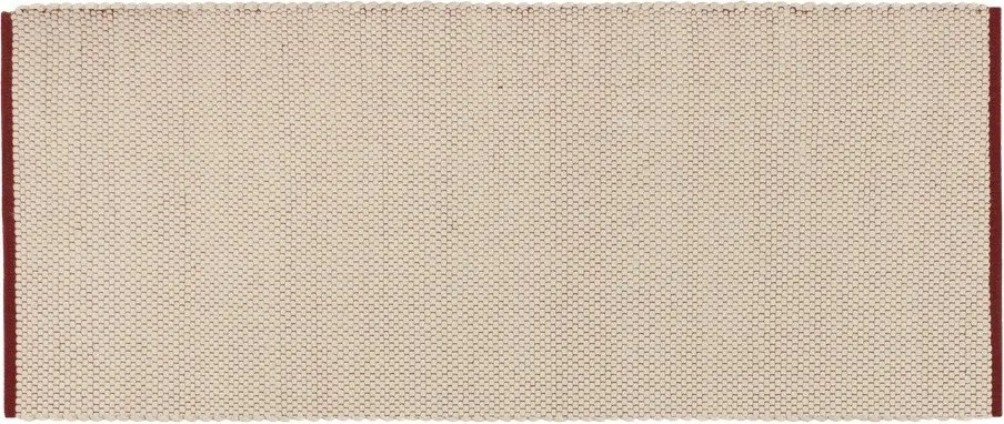 Червена/бежова ръчно изработена вълнена пътека 80x170 cm Lenu – noo.ma