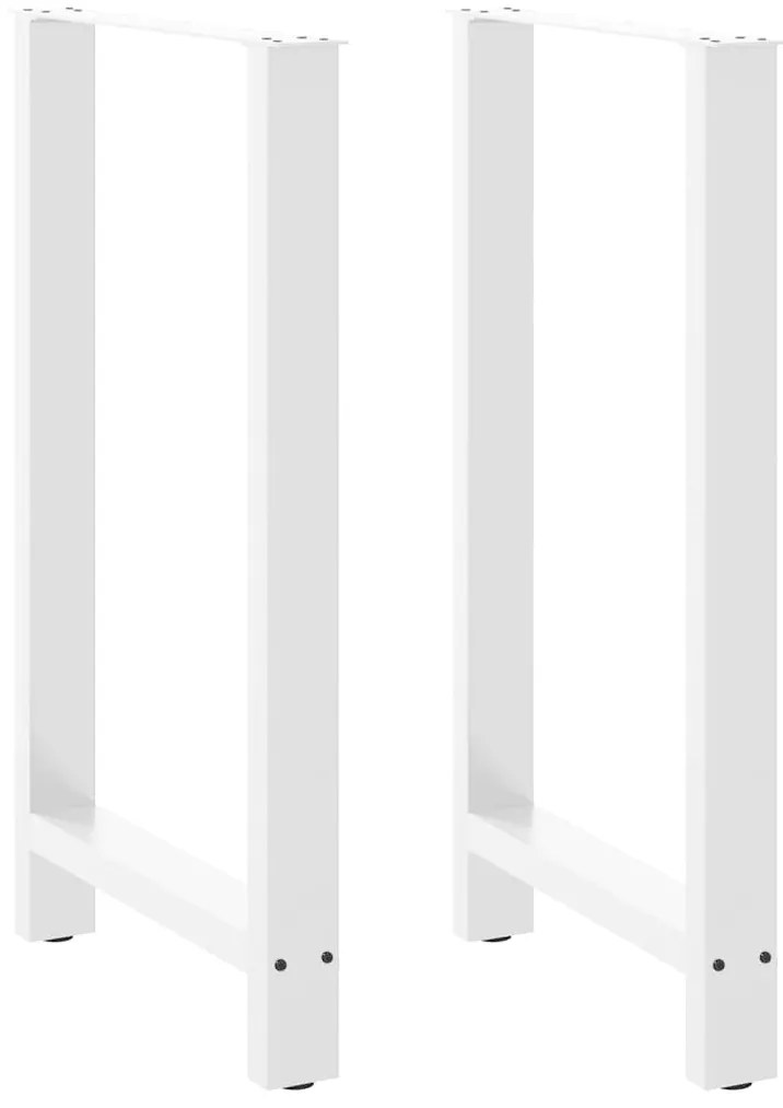 4013345 vidaXL Крака за бар маса, бели, 2 бр., 60 x (100-101) см, стомана