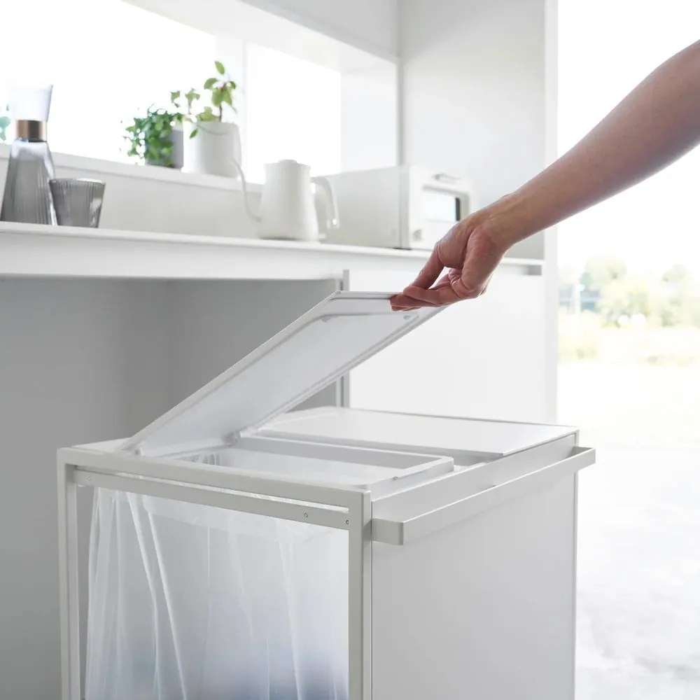 Бяло метално кошче за рециклиране Tower – YAMAZAKI