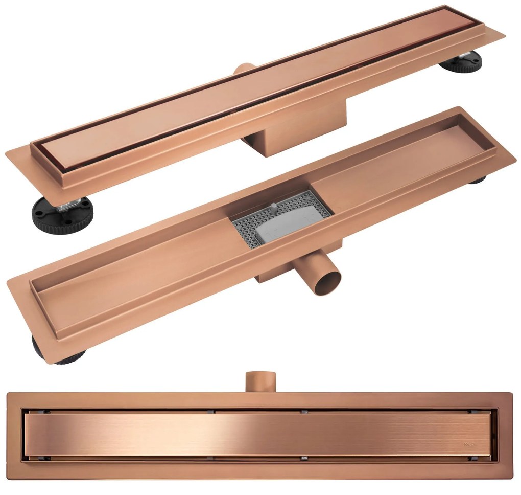 Линеен отводнител Rea Neox brush copper 90