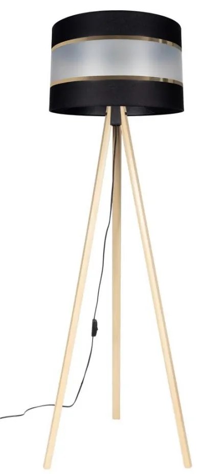 Подова лампа CORAL 1xE27/60W/230V беж/черен/златист