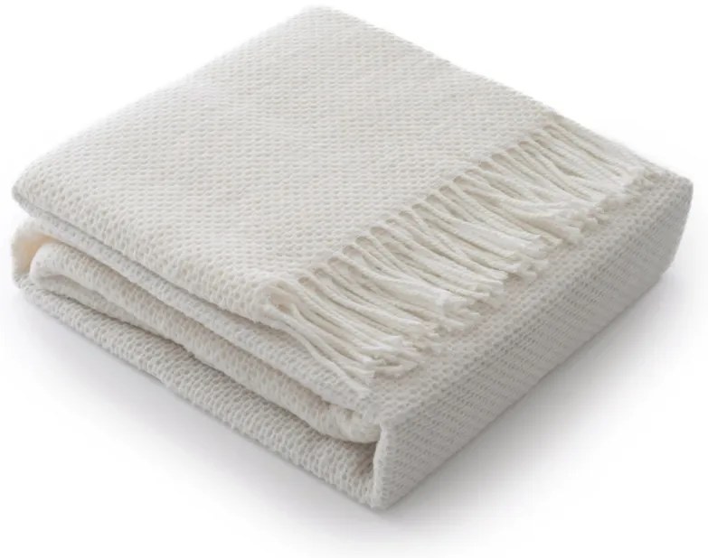 Турско памучно одеяло с декоративни пискюли - кремаво Ширина: 200 см | Дължина: 220 см