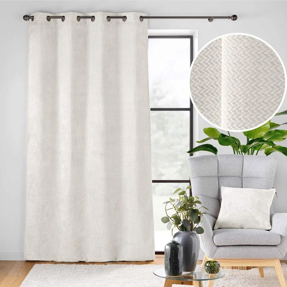 Кремаво перде от микрофланела 140x240 cm Flanela – douceur d'intérieur