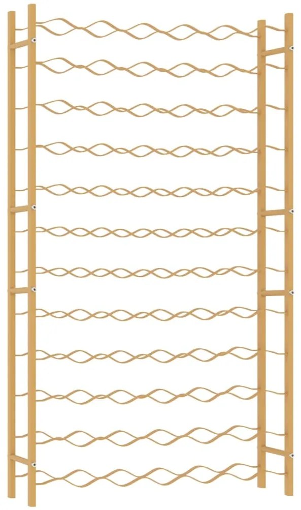 340913 vidaXL Стойка за вино за 72 бутилки, златиста, метална