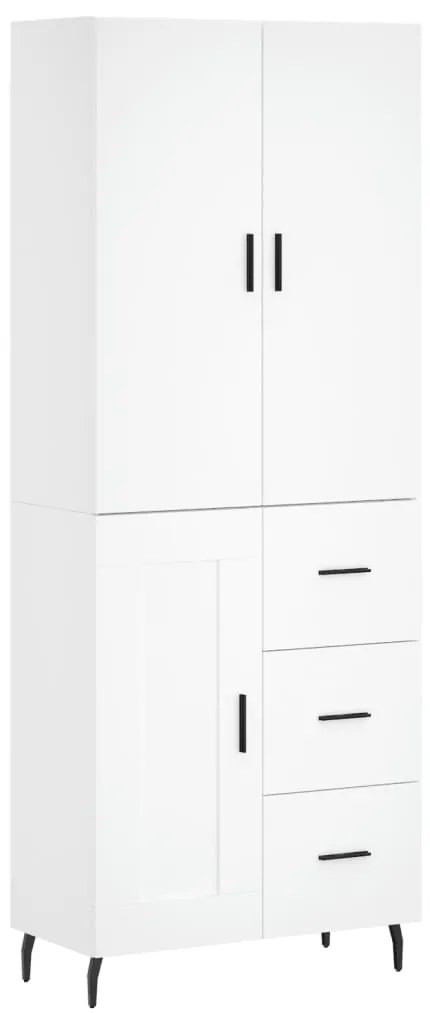 3196027 vidaXL Висок шкаф, бял, 69,5x34x180 см, инженерно дърво