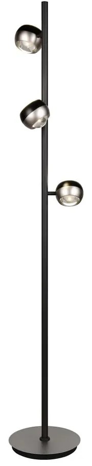 LED подова лампа в черен и сребрист цвят (височина 150 cm) Orbit – Trio Select