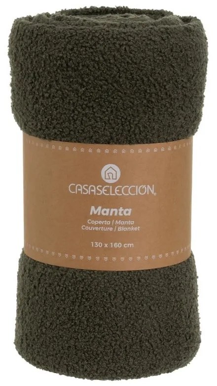 Зелено одеяло от шерпа 130x160 cm Sherpa Bouclé – Casa Selección