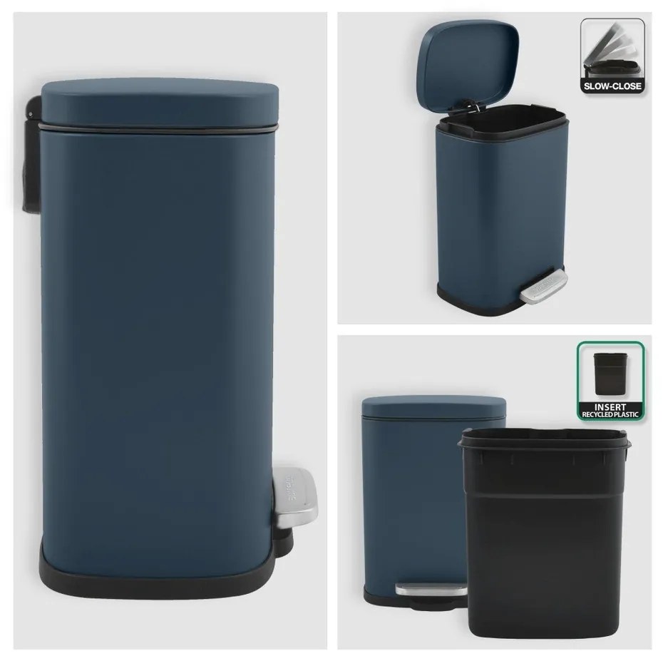 Стоманено кошче за боклук с педал в петролен цвят 5 l Akira – Spirella