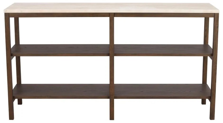 Конзолна маса в кафяво и бежово с каменен плот 140x40 cm Orwel - Rowico