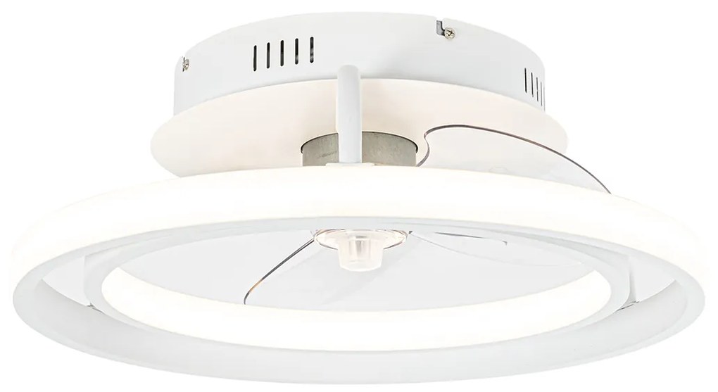 Вентилатор за таван бял 46.5cm вкл. LED с дистанционно управление - Kees
