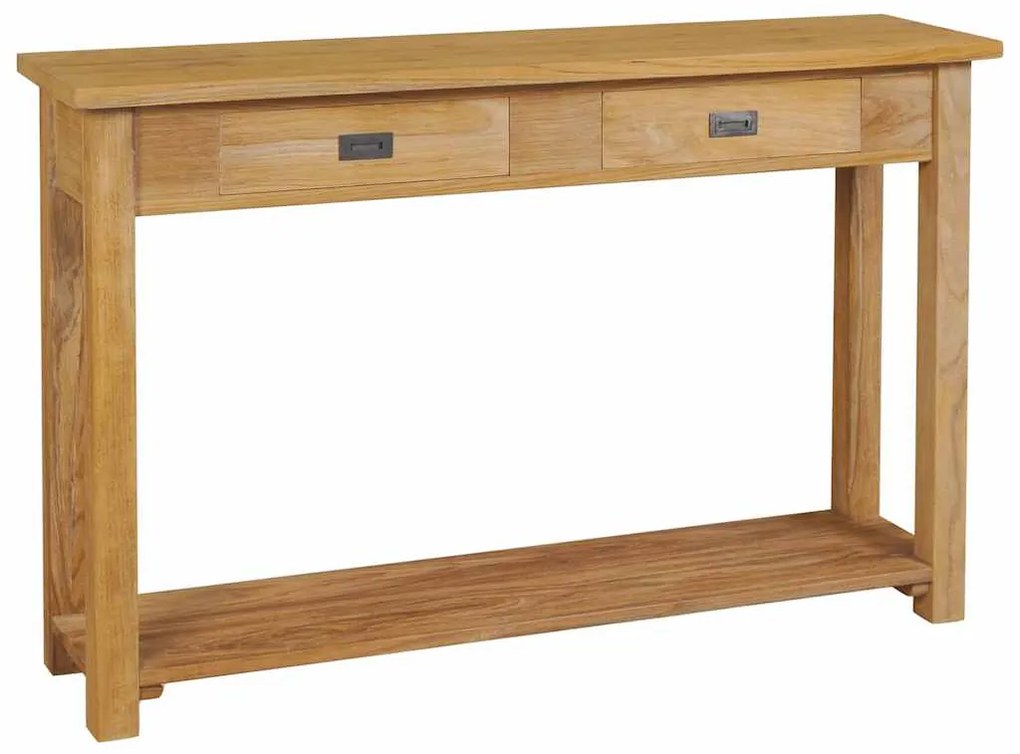 244482 vidaXL Конзолна маса, масивно тиково дърво, 120x30x80 см