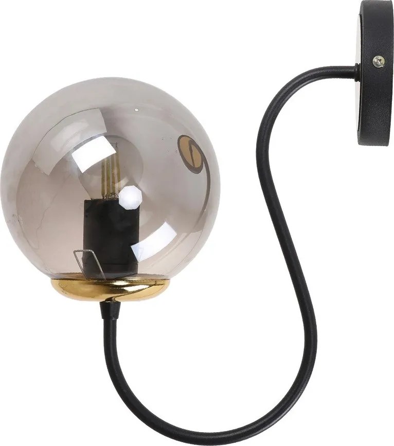 Черна и сива стенна лампа ø 15 cm Oslo – Squid Lighting