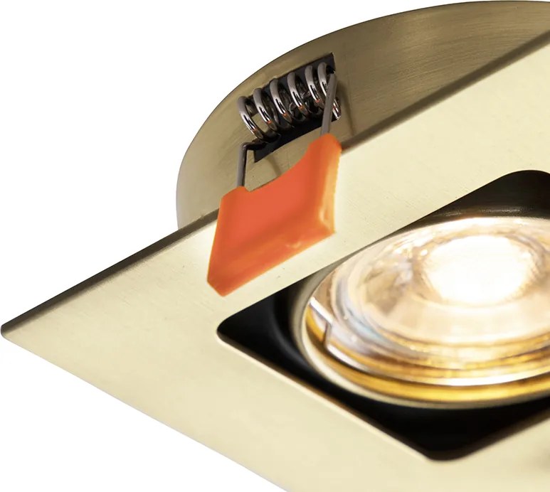 Смарт вграден спот месинг квадратен вкл. WiFi GU10 - Artemis