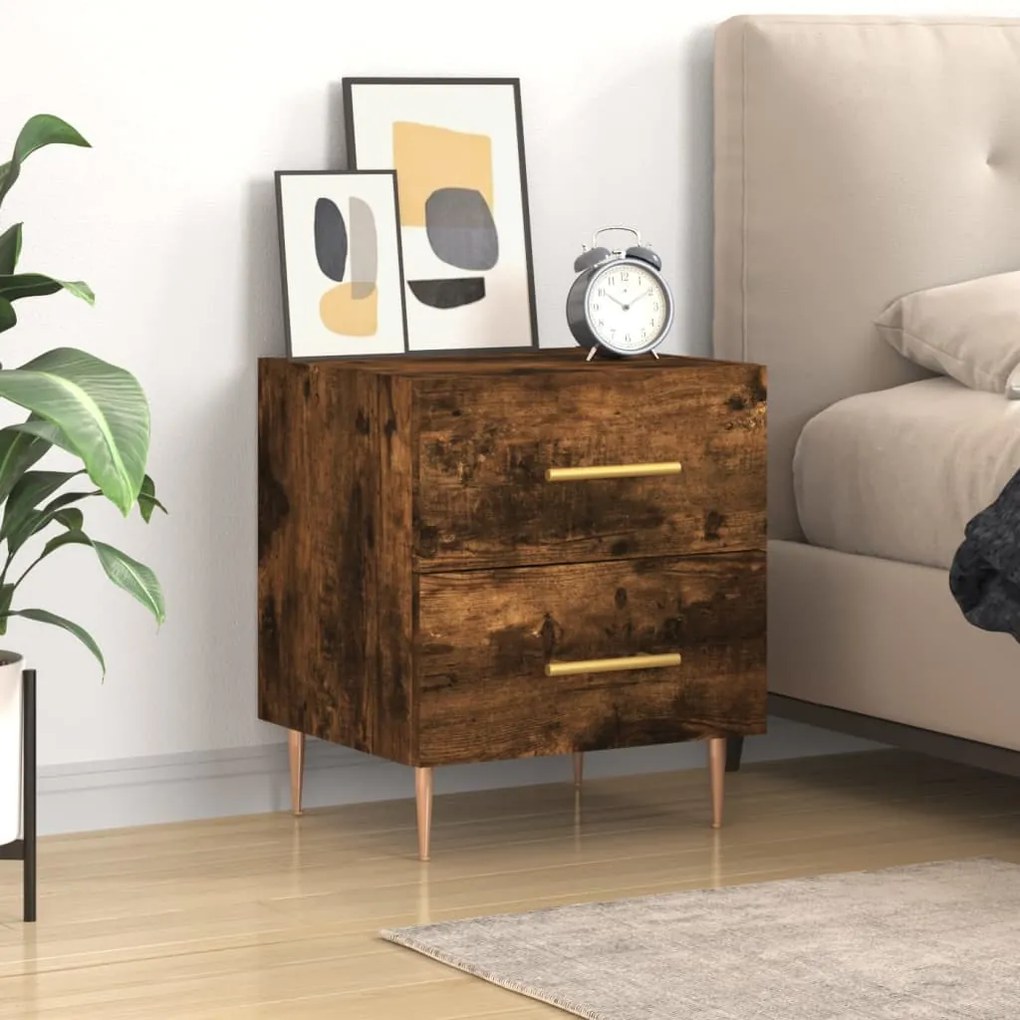 827286 vidaXL Нощно шкафче, опушен дъб, 40x35x47,5 см, инженерно дърво
