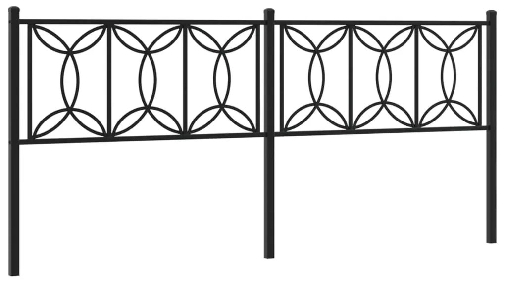 376166 vidaXL Метална резервна табла за легло, черна, 200 см