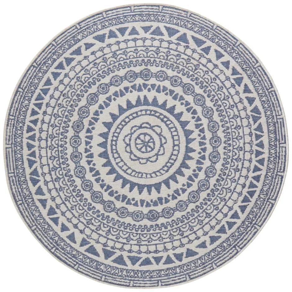 Синьо-кремав килим на открито , ø 140 cm Coron - NORTHRUGS