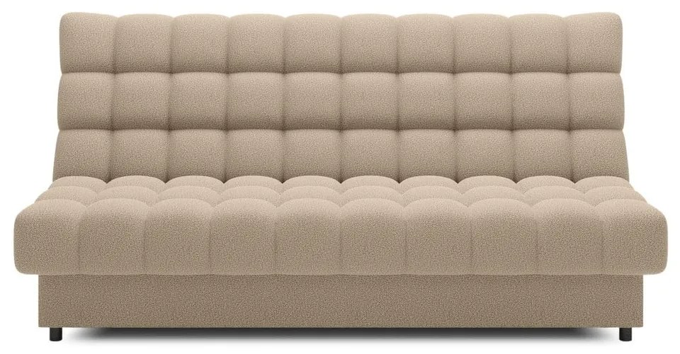 Бежов сгъваем/с място за съхранение диван от прежда с примки от букле 197 cm Clareta – ELTAP