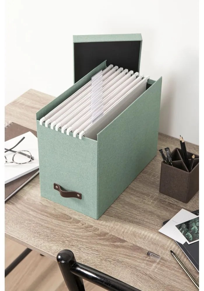 Зелен картонен органайзер за докумнети Johan Canvas Paper Laminate – Bigso