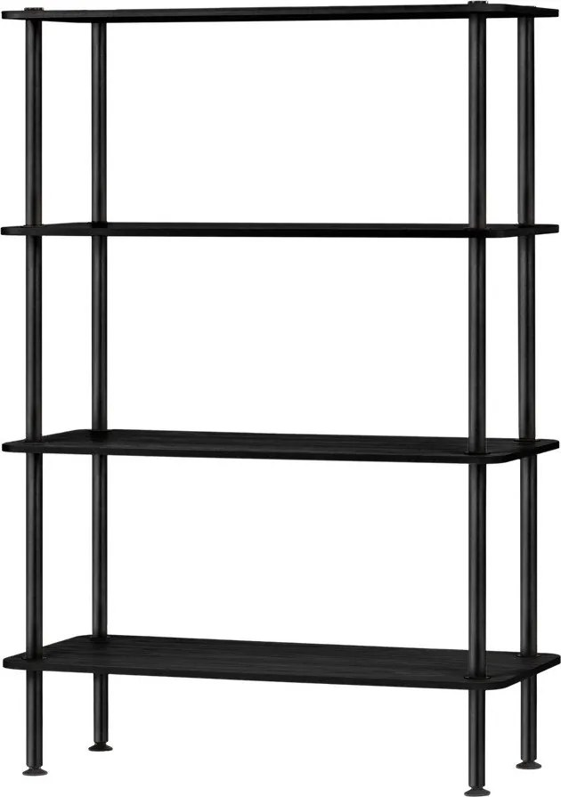 Черен стелаж от декор от дъб 80x127x35 cm Teidi – noo.ma